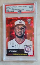 🔥2022 Topps Chrome Platinum #476 Lucius Fox RC /100 Red Refractor PSA 9 Pop 1📈