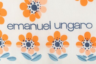 Foulard Authentique Emanuel Ungaro En Soie 100% - Motif Floral Multicolore, Vintage, Occasion Bon état