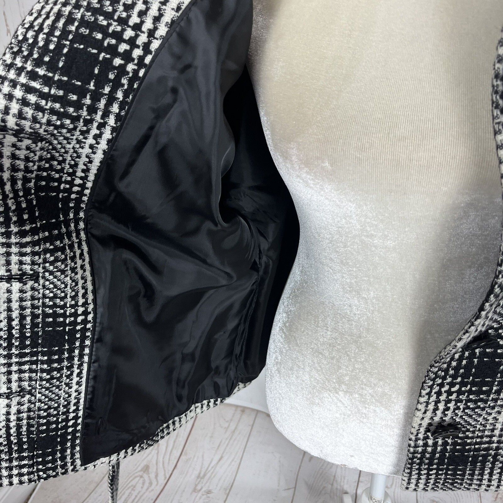 Willi Smith Houndstooth Jacket Medium Cropped Bel… - image 9