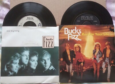 Run For Your Life New Beginning Bucks Fizz single record seven 7'' 45 TWO discs