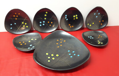 seltene 50er Original Confetti Schalen Set 7 Stück Steuler  4555/2