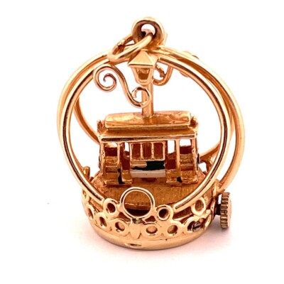 Henry Dankner Rare Living Charm 14K Yellow Gold “Trolley Car