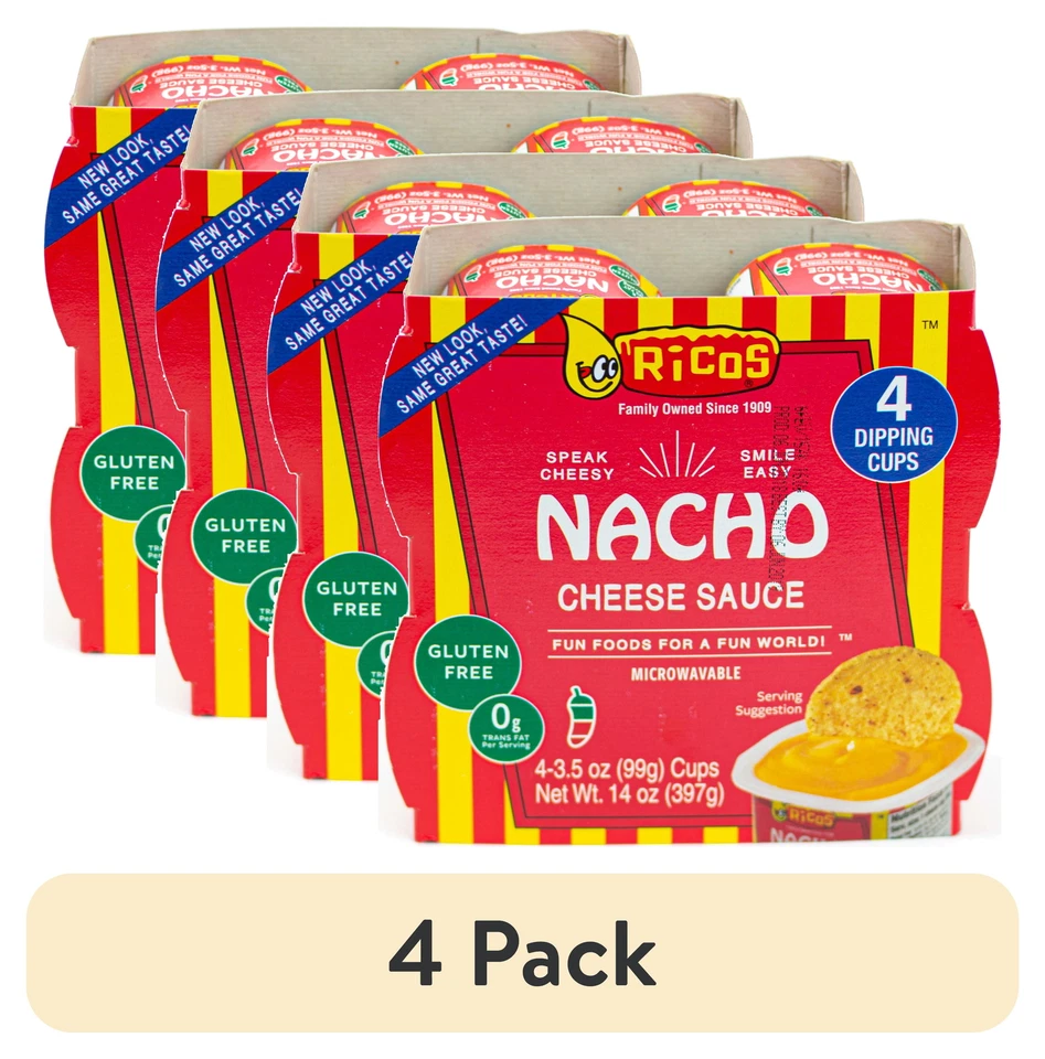 (pacote com 4) Molho de Queijo Ricos Nacho 3,5 oz Xícara, 4 unidades, Prateleira Estável Entrega Rápida - Imagem 2 de 4