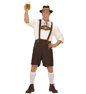 Kostüm Bayer - Lederhose, Hemd, Socken, Hut Oktoberfest - Gr. S - 3XL Bayern Ve