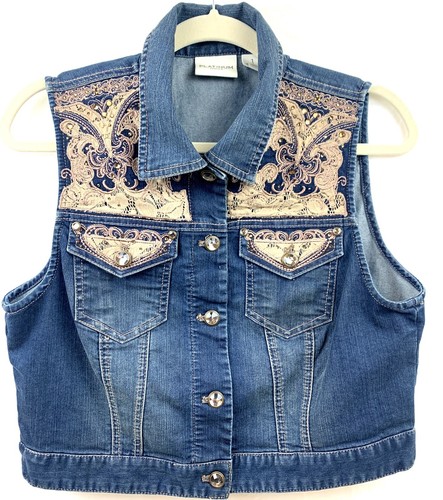 Blue Denim Jean Vest Women 