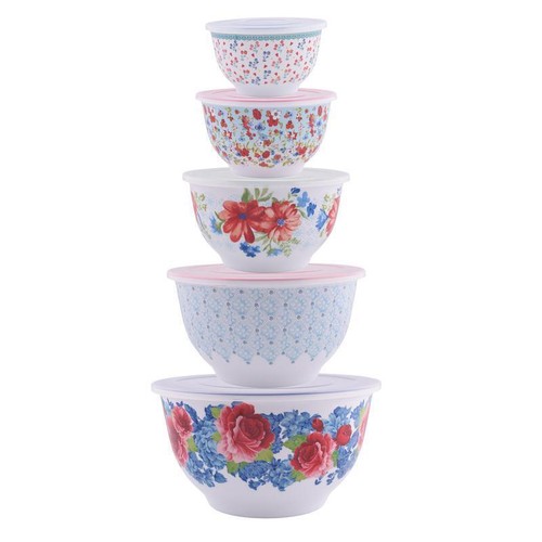 10-Piece Melamine Mixing Bowl Set BPA-Free Nesting Bowls Food Prep Serving New - Picture 22 of 22