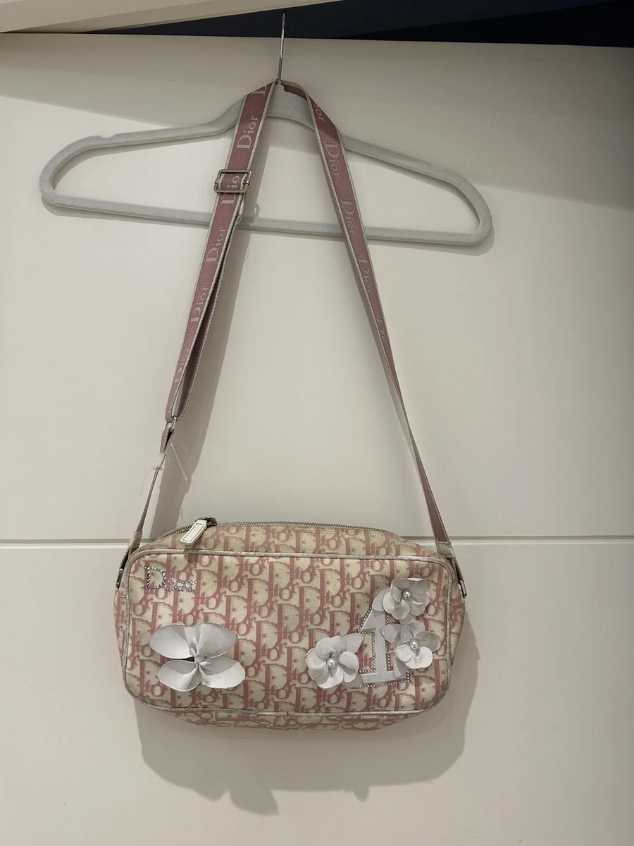 Christian Dior pink monogram cross body bag