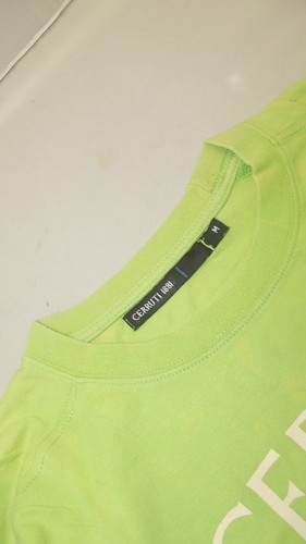 Cerruti T-Shirt Uomo Medium M Verde Chiaro In Cotone Maniche Corte Girocollo - Picture 6 of 11