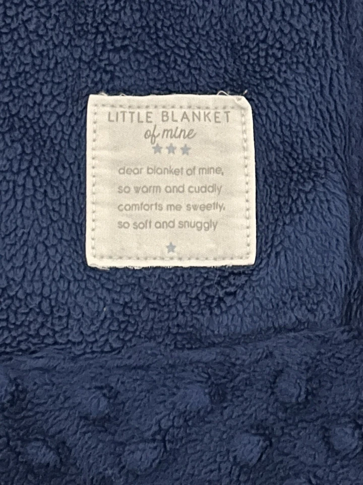 Carters Child Little Blanket of Mine Security Baby Lovey Azul Marinho Minky Dots - Imagem 2 de 4