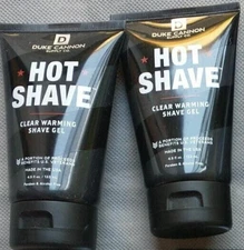 Pack of 2 Duke Cannon hot shave clear warming shave gel 4.5 fl oz Ea NEW
