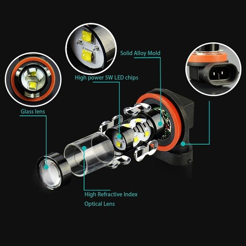 For Toyota Highlander 2014-2019 LED Headlight + Fog Light Bulbs Combo 6000K F2QC - Bild 14 von 15
