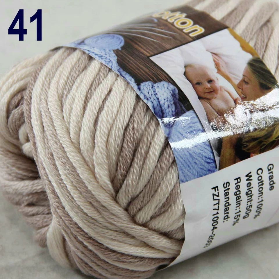 Sale New 8Skeinsx50gr Soft 100% Cotton Chunky Super Bulky Hand Knitting Yarn 41 - Image 4 of 4