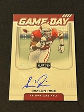 2020 Panini Playoff Football Simeon Rice Game Day Signatures 8/75 #GDS-SR