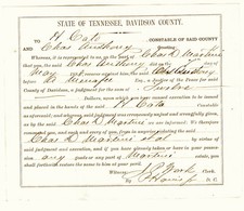 Original Writ Supercedas-Martini vs Anthony-July 20, 1888-Reverse Judgement-$12.