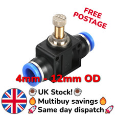 FLOW REGULATOR VALVE PNEUMATIC PUSH-IN FITTING AIR WATER PIPE 4/6/8/10/12MM