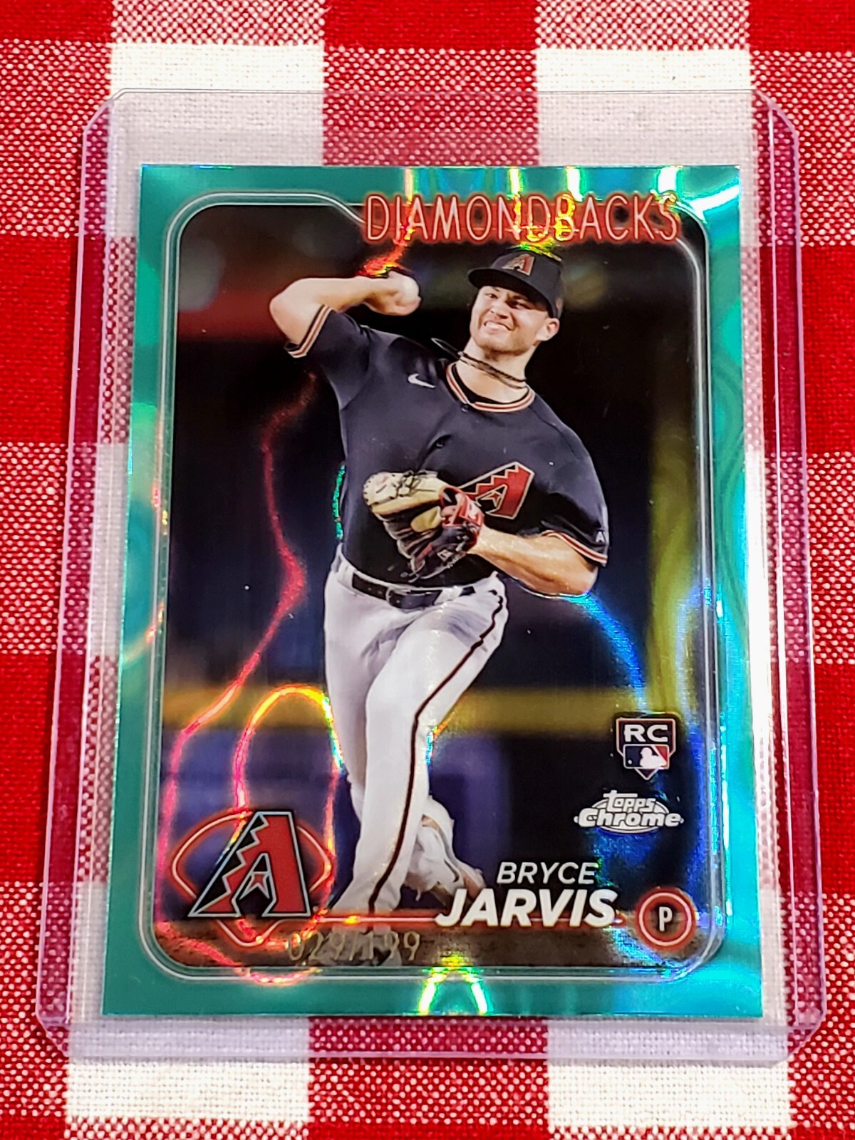 Bryce Jarvis RC 2024 Topps Chrome Aqua Lava Refractor 029/199 #75 Diamondbacks