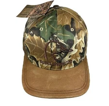 Vintage Ducks Unlimited Dorfman Pacific Snapback Hat Camo USA Made Suede Leather