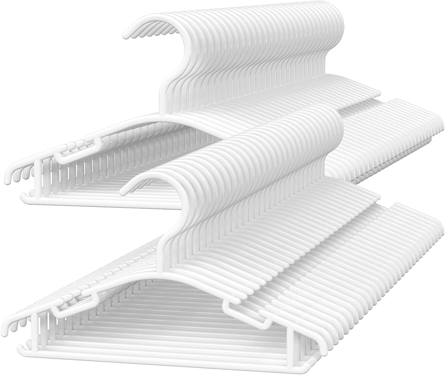 60-Pack White Plastic Baby Clothes Hangers for Kids & Toddlers-image