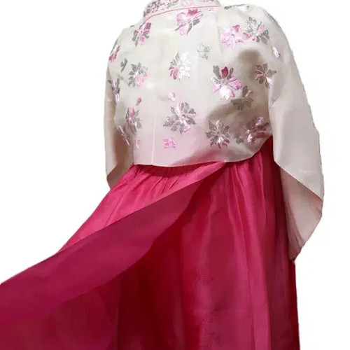 Women's Traditional Hanbok with Embroidery, Size 66-77