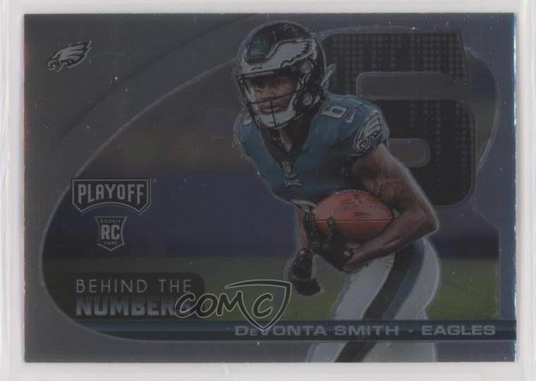 2021 Panini Playoff Behind The Numbers DeVonta Smith #BTN-DSM 3f4