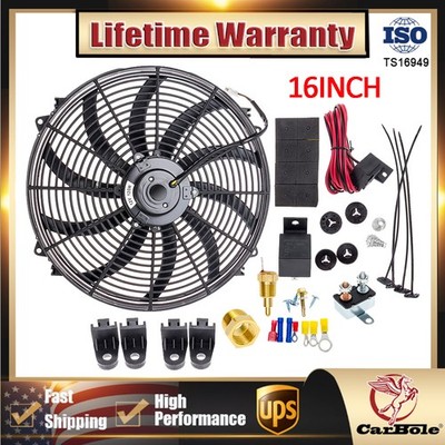 16inch 12V Universal Slim Fan Push Pull Electric CAR Radiator Cooling 3500FCM