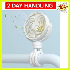 Mini Stroller Fan 4000mAh Battery Operated with 4 Speeds, Rechargeable 720 Ro...
