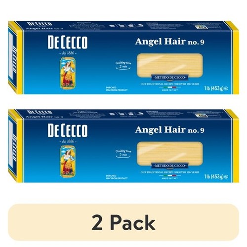 (2 pack) De Cecco Angel Hair Pasta No. 9, 16 oz