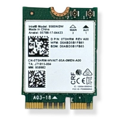 Intel 9560NGW AC9560 Wireless WLAN WiFi Card 802.11ac NGFF 2.4G/5G, Bluetooth