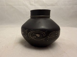 Vintage Oriental Pewter Tea or Tobacco Jar