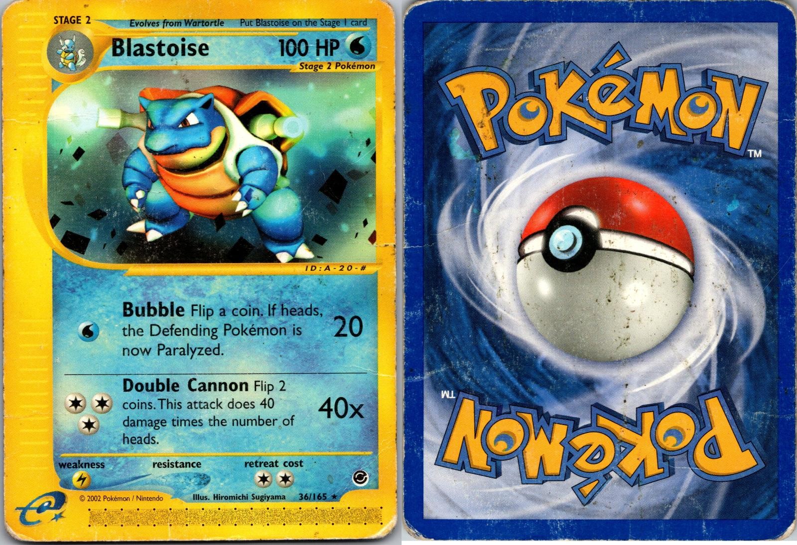 Blastoise 36/165 Rare Expedition Base Set Pokemon Heavily Played
