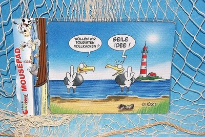 Hösti Mousepad Möwen Spruch Lustig Mouse Pad 22x18 cm (#391)