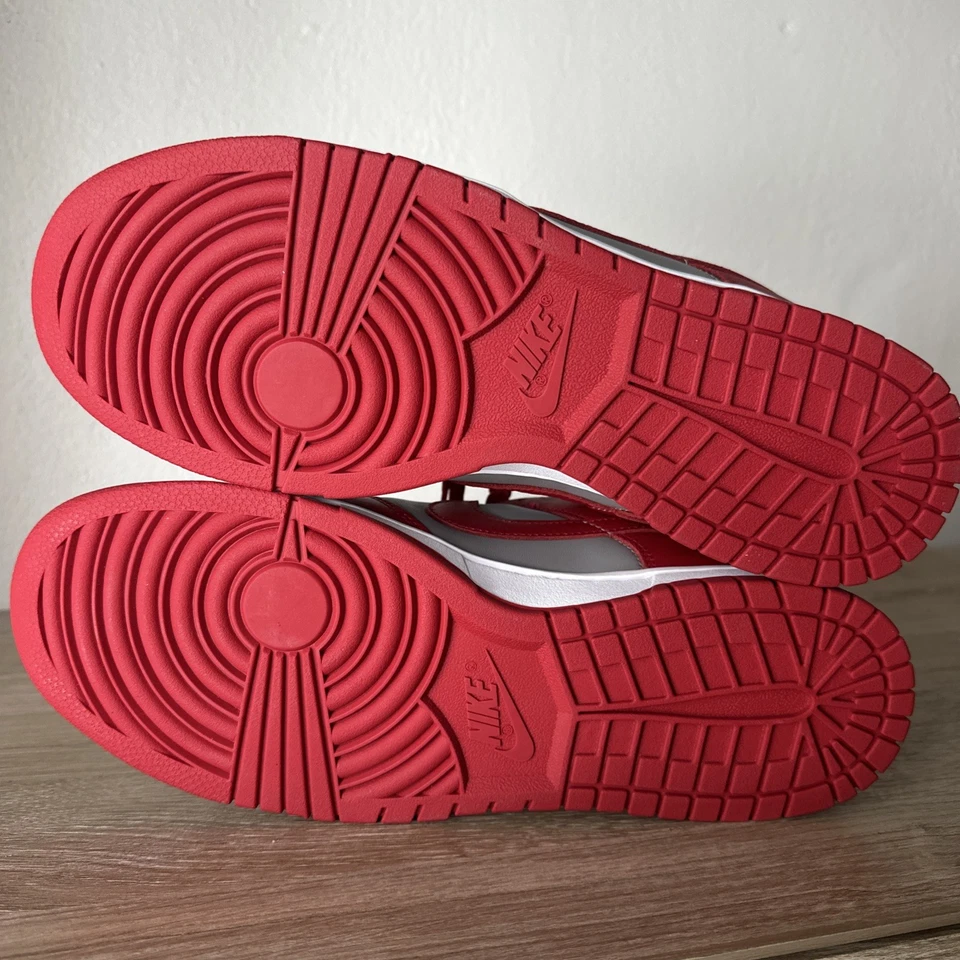 Nike Dunk низкий ретро гонщик серый/университетский красный/белый размер 10,5 мужской  - Изображение 4 из 4