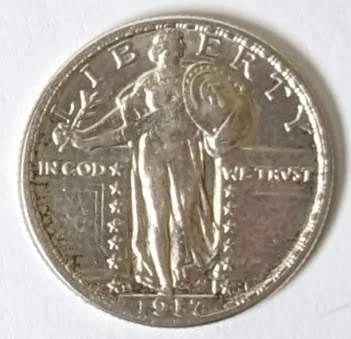 1917-D 25C Type 2 A-UNC