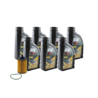 7L Fuchs TITAN GT1 PRO C-3 5W-30 Wix Engine Oil Change Kit for A6 Quattro Turbo