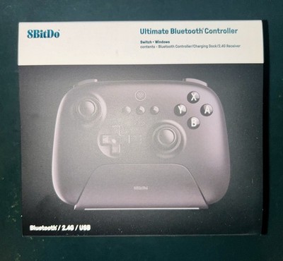 8BitDo Ultimate Bluetooth Controller Black for Switch & Windows w/ Charging Dock
