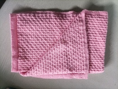Babydecke Kuscheldecke Mädchen Wolle Handgestrickt