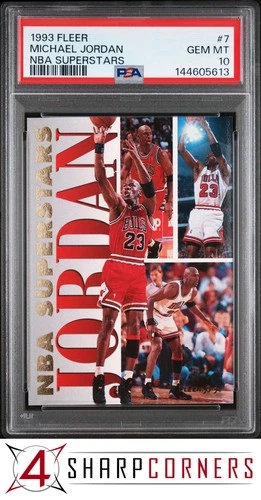1993 FLEER NBA SUPERSTARS #7 MICHAEL JORDAN BULLS HOF PSA 10