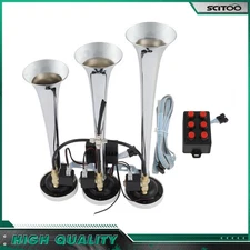 12V 3 Trumpet 6 Tune Train Air Horn Kit Musical Car Truck Horn With Wire Remote