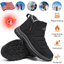 Winter Men's Snow Boots Slip-Resistant and Waterproof Design Warm Short Boots