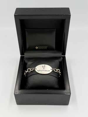 Sterling Silber .925 massiv Younique Bettelarmband 44 Gramm schwarzes Gehäuse