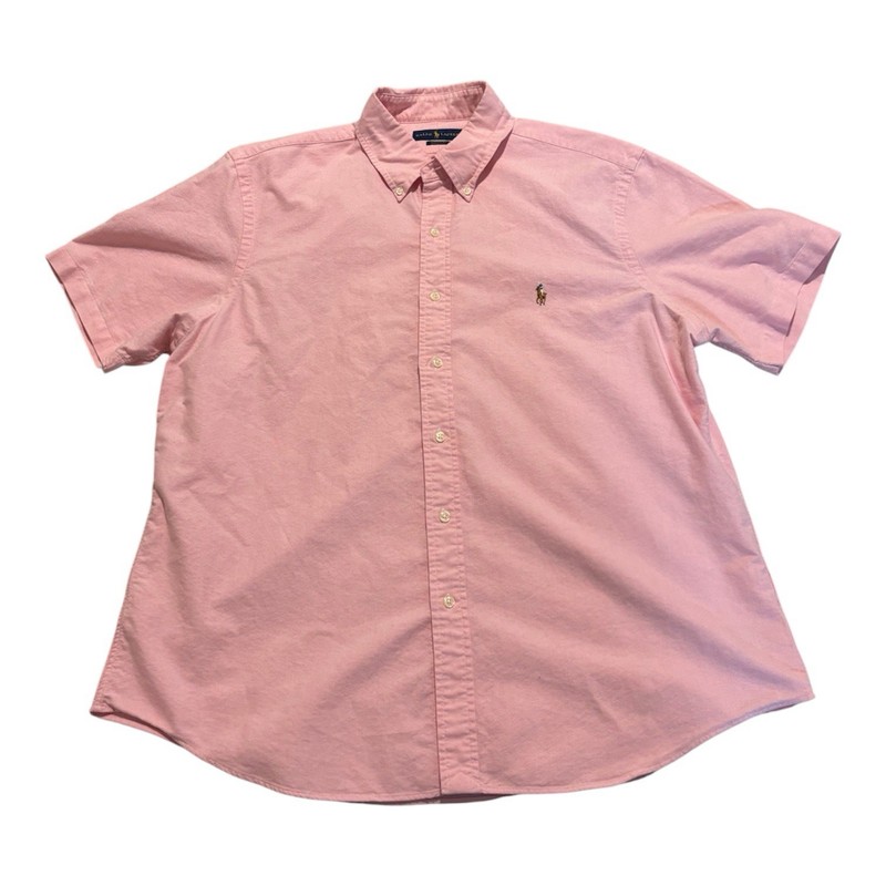 Pink Ralph Lauren Classic Fit Short Sleeve Button-Up Shirt XL
