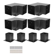 Uimoso 3.5x3.5 Inch 3-Way Corner Bracket Kit for Pergola Posts, Set of 4