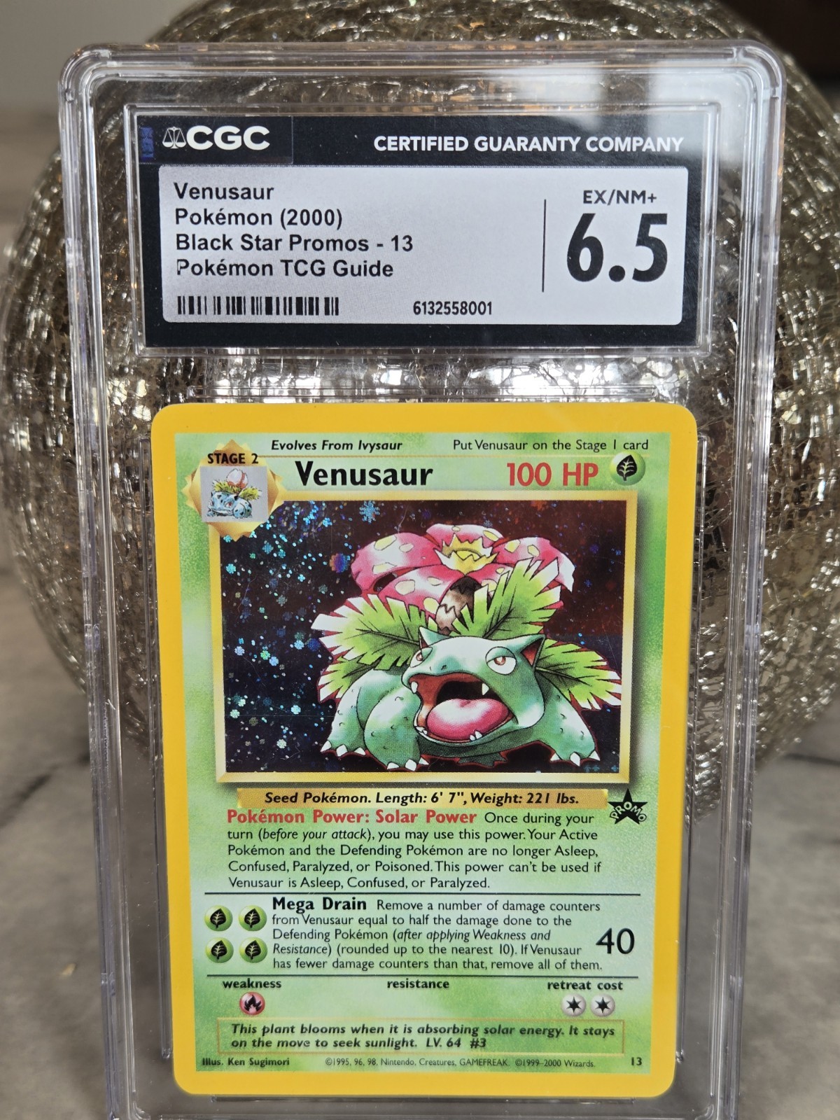 Venusaur 2000 - Black Star Promo 13 Holo Swirl 🌀 CGC 6.5  Pokémon 🥋✨️