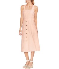 Vince Camuto Womens Button Trim A-line Dress, coral, XXS