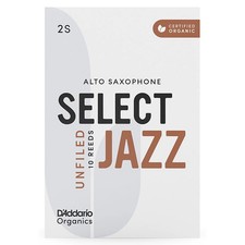 D'Addario Woodwinds Select Jazz Alto Saxophone Unfiled Organic Reed Box of 10 2S