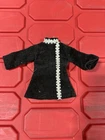 Vintage Barbie Clone Black Corduroy Silver Metallic Zigzag Dress Top Francie B10
