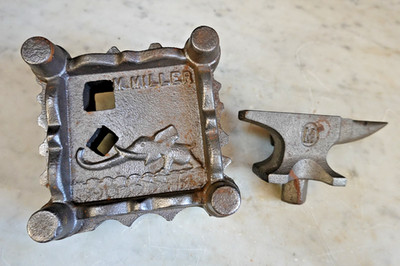 RARE BLACKSMITH MINI SWAGE BLOCK ''M MILLER'' 6lb 6oz w/ANVIL HARDY JEWELER Unused