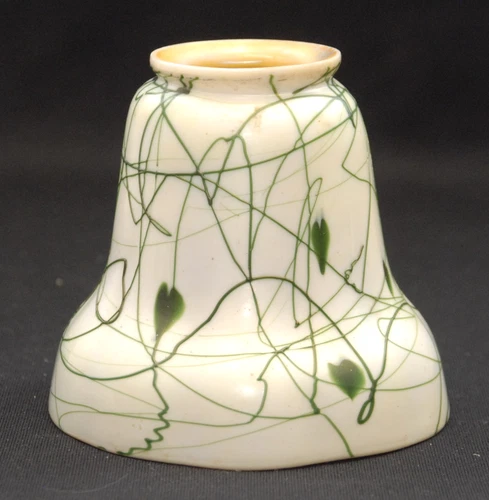 EARLY 1900's SIGNED STEUBEN HEART AND VINE IRIDESCENT ART GLASS GAS LAMP SHADE