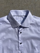 Eton White slim Dress Shirt in a size 39 / 15 1/2 fits like a medium.