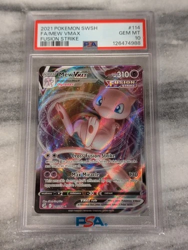 MEW VMAX PSA 10 FUSION STRIKE #114/264 ENGLISH 2021 POKEMON SWORD & SHIELD